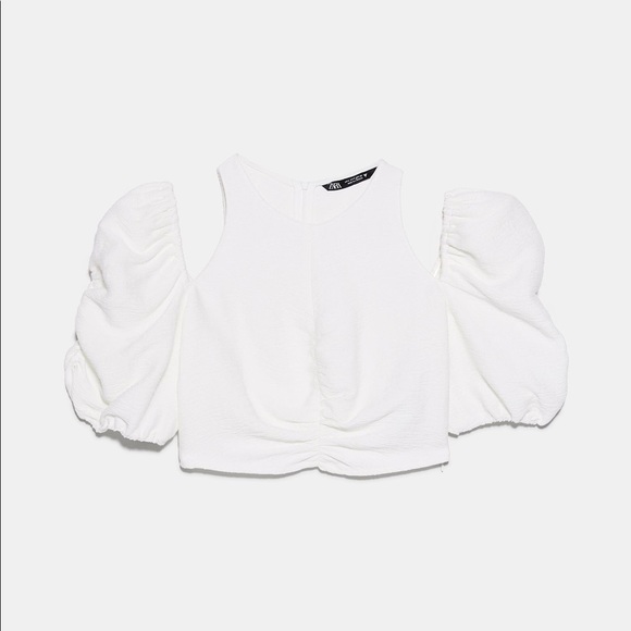 ZARA Crop Top Cut Out Shoulders - Picture 9 of 11